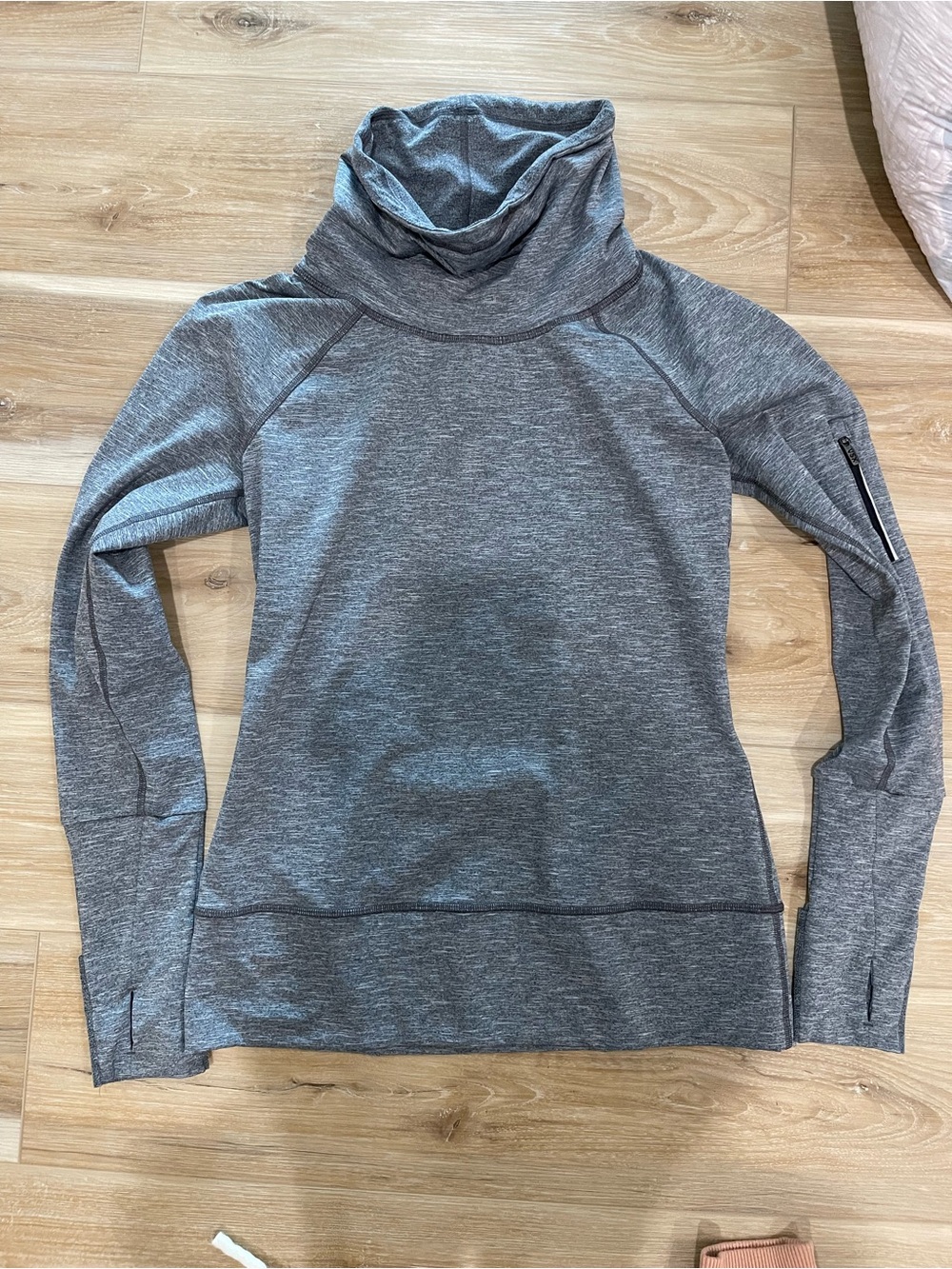 Gray Cowl Neck Athletic Pullover